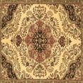 thumbnail image 1 of Ahgly Company Indoor Square Medallion Brown Traditional Area Rugs, 6' Square, 1 of 4