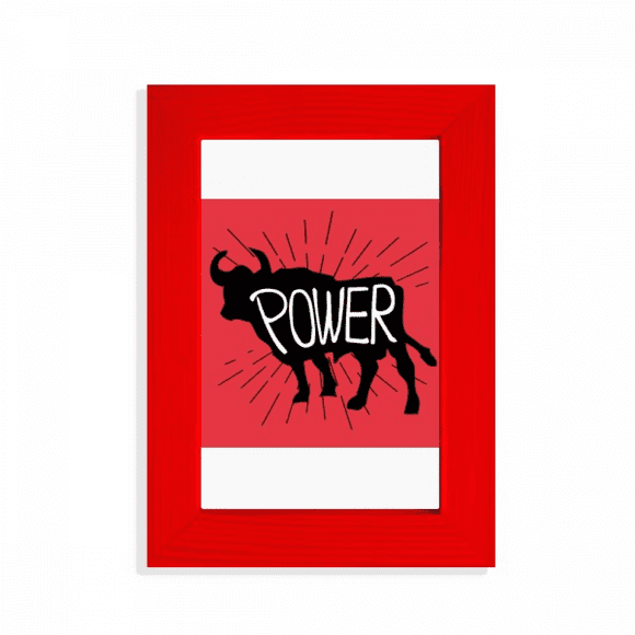 Black Cow Animal Outline Natural Picture Display Art Red Photo Frame