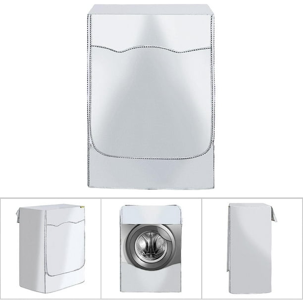 1 funda plateada para lavadora de 60 x 50 x 85 cm, funda con cremallera para lavadora a prueba de polvo, funda protectora solar para lavadoras, lavadoras y secadoras de carga frontal para exteriores Sailing Electrónica