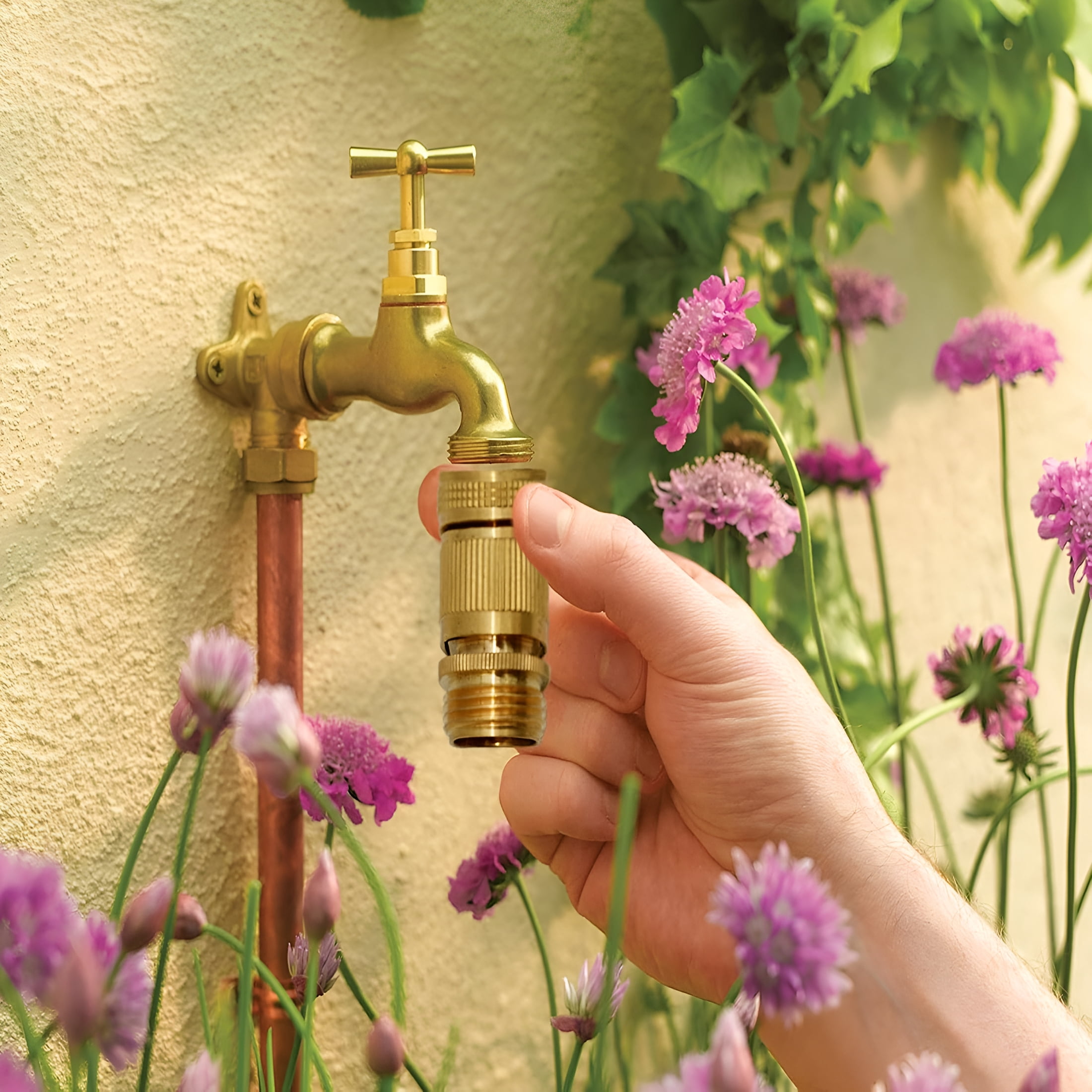 ZHZFKQ Male Garden Hose Quick Connect Solid Brass Quick Connector Garden Hose Fitting Water Hose Connectors 3/4 inch GHT (4 Female+ 4Male)