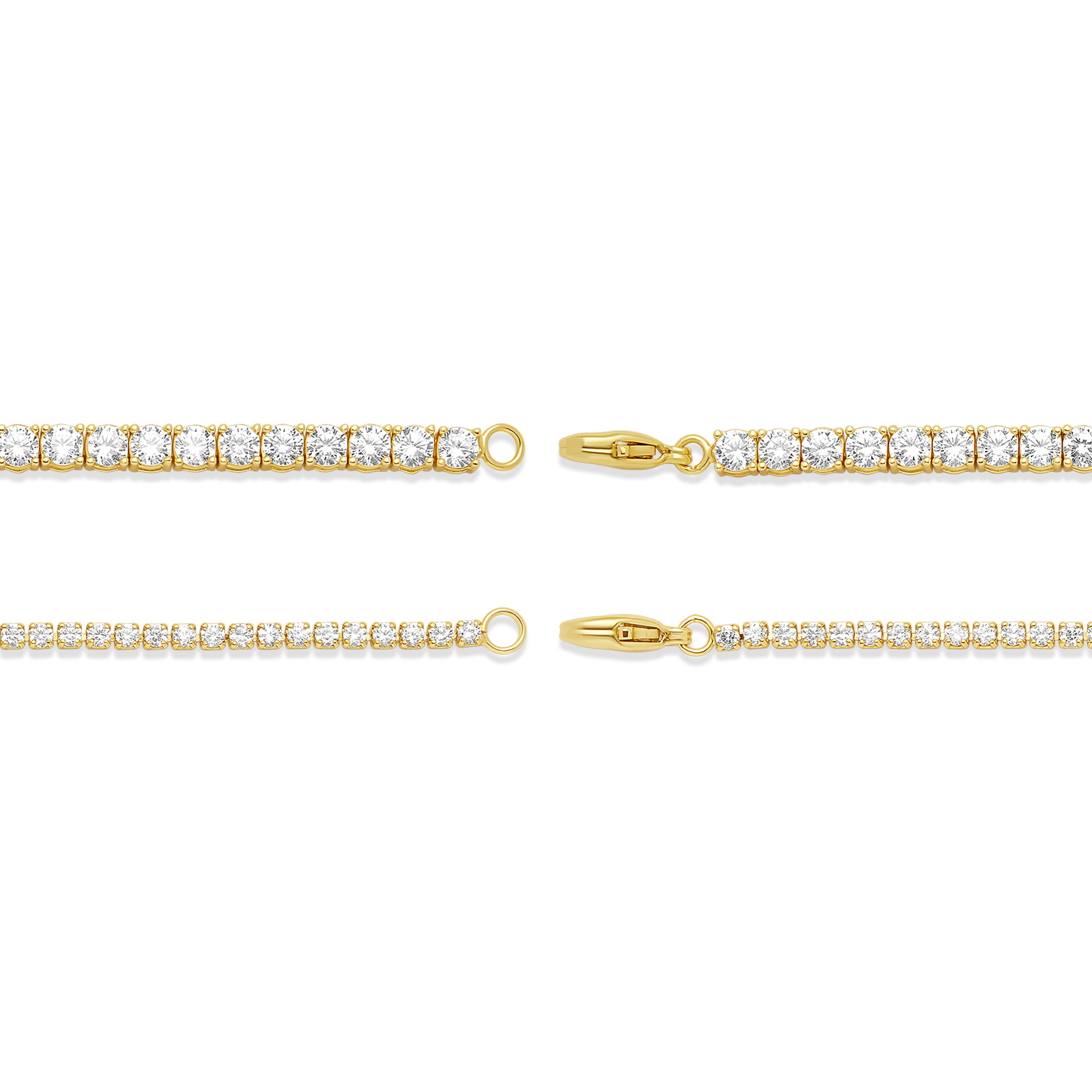 Believe by Brilliance Women's Flash Gold Plated Cubic Zirconia Tennis Bracelet Set