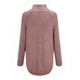 thumbnail image 3 of Daeful Chandails à Enfiler Hauts à Manches Longues Chandail d'Hiver Chaud Chandail pour Femmes Ample en Tricot Chandails Tricotés Rose P, 3 of 6