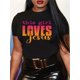 thumbnail image 1 of Playera estampada para mujer, divertida e inspiradora, novedosa, informal, de manga cortaWomen'S Casual Crew Neck T-Shirt with "This Girl Loves Jesus" Letter Print, Polyester Knit Fabric, Short Slee, 1 of 6