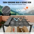 thumbnail image 5 of KFFKFF 10'x10' Aluminum Pergola, Outdoor with Retractable Sun Shade Canopy, Ideal for Patio, Garden, Deck, Backyard - Gray, 5 of 9