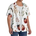 thumbnail image 2 of Balery Watercolor Ladybug Camisa Casual de Manga Corta con Botones para Hombre, Texturizada, Estilo Cubano, para Playa, Verano-XX-Large, 2 of 5