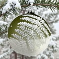 thumbnail image 6 of Fern Blown Glass Ornaments – Set of 2 European Baubles Balls Holiday Christmas Tree Decorations, Sage Green and Clear, 6 of 7