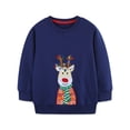thumbnail image 2 of Boys Sweatshirts Kids Reindeer Embroidery Crew Neck Sweatshirt Long Sleeve Hoodless Top Multicolour 3-4 Years, 2 of 9