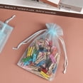 thumbnail image 5 of HRX Package 100pcs Organza Bags 4 x 6 inch, Mini Sheer Drawstring Organza Mesh Bags Drawstring Sheer Jewelry Pouches for Small Gift Christmas Party Candy Blue, 5 of 8