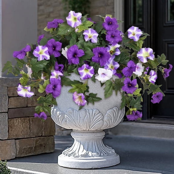 Scidweet Fake Flowers Outdoors, 2Pcs UV Resistant Artificial Silk Flower Faux Plants for Outside Patio Porch Garden Yard Home Decor