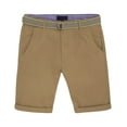 thumbnail image 4 of Ma Croix Mens Twill Chino Shorts with Belt Casual Roll Up Flat Front Classic Fit Pants, 4 of 5