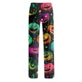 thumbnail image 5 of LNZGNM Halloween Sleep Pants for Women Festive Autumn Evening Relax Witch and Pumpkin Print Straight Leg Drawstring Waist Going Out Lounge Bottoms, (L), 5 of 5