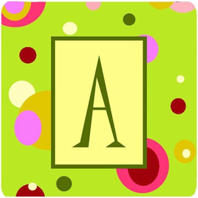 Carolines Treasures CJ1010-AFC Monogram - Green Foam Coasters Initial Letter A- Set Of 4