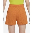 thumbnail image 3 of Nike Dri-FIT Breezy Big Kids' (Girls') High-Waisted Training Shorts Color: Monarch/Dark Russet Size: M, 3 of 5