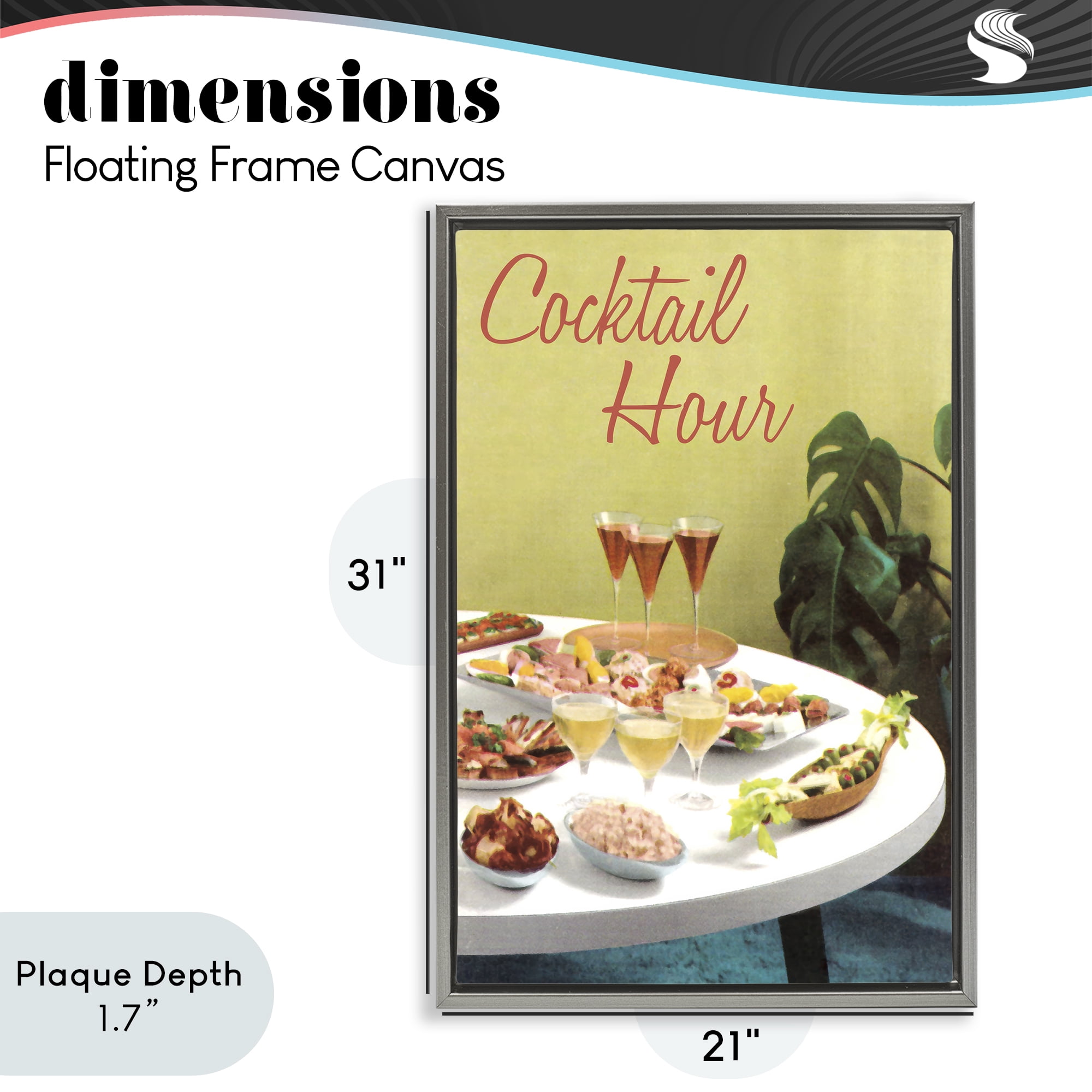 Stupell Industries Cocktail Hour Table Spread Gray Framed Floater Canvas Wall Art, design by Tim Wright