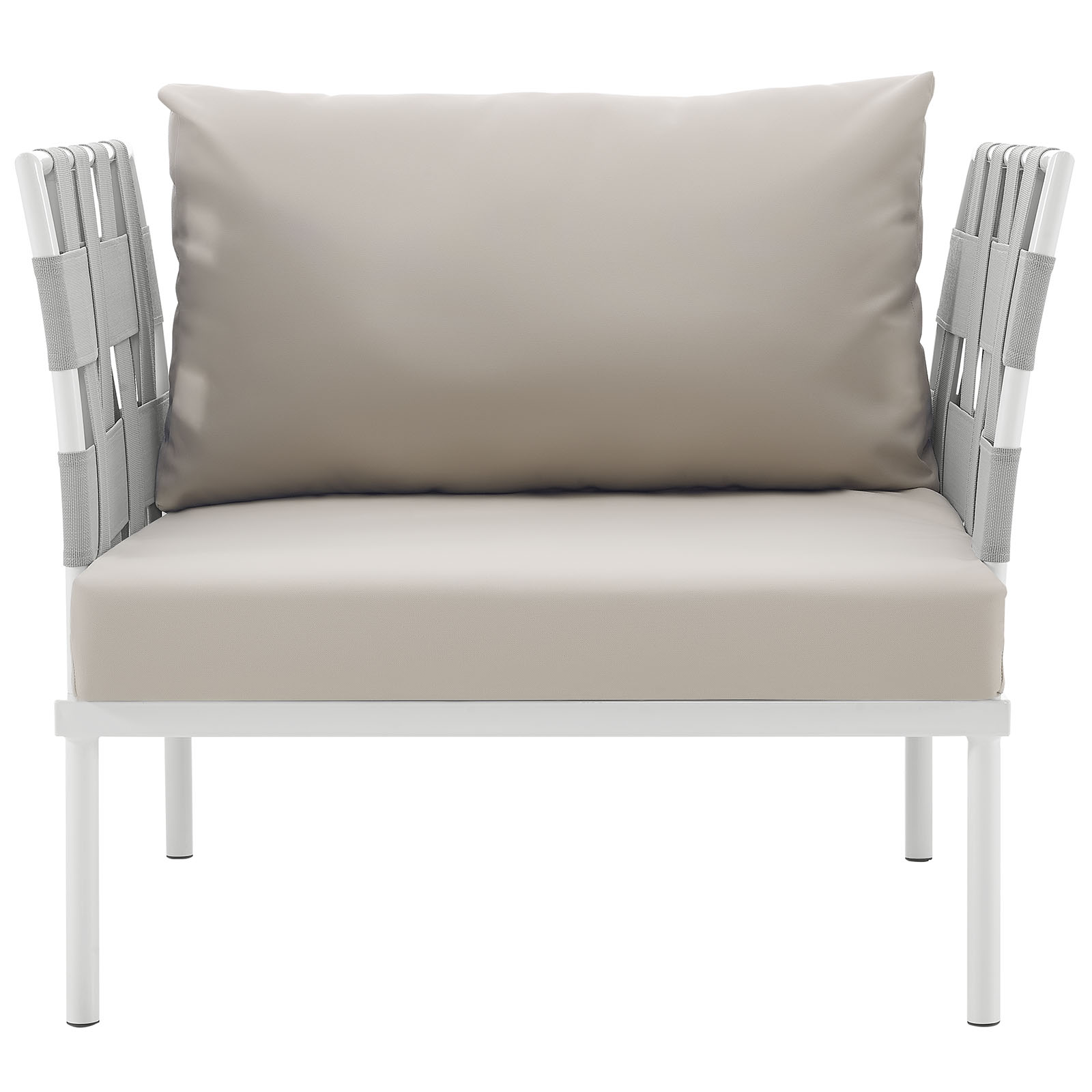 Modern Contemporary Urban Design Outdoor Patio Balcony Lounge Chair, Beige White, Rattan - image 5 of 5