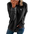 thumbnail image 1 of Gibobby Sudaderas para mujer oferta Sudadera de manga larga con estampado gráfico de letras y cuello redondo para mujer(Negro,M), 1 of 4