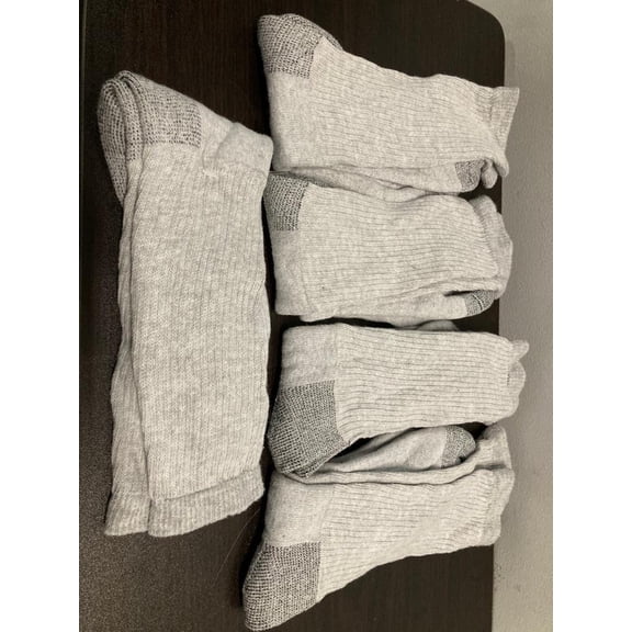 Fruit of the Loom Men's 5-PK Work Gear Open Pack Crew Socks - Gray 6-12