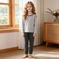 thumbnail image 2 of Wenfanal Pajamas for Kids Toddler and Little Girl Pajamas Set Boys Girls Pajama Set Comfortable Soft Fashion Home Pajama Set Size 6-7 Years,Grey, 2 of 9