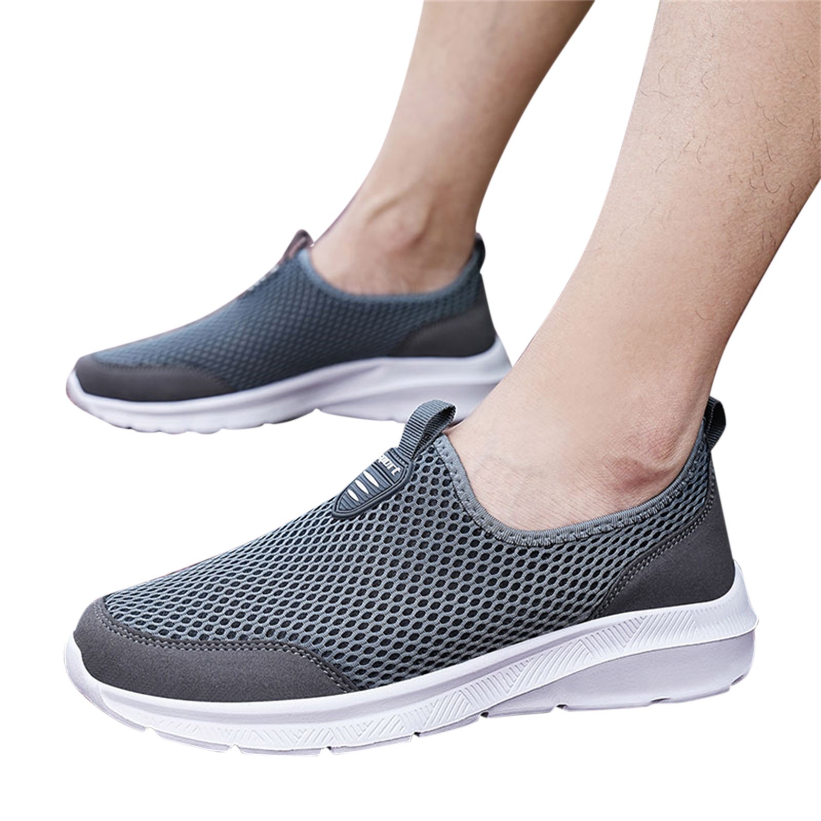 PEASKJP Golf Shoes Mens Men Breathable Flat Bottom Comfortable Non Slip Sneaker Gym Tennis Shoes Grey 9 - image 2 of 5