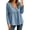 Blue women v neck long sleeve tops a1, variant on Women V Neck Long Sleeve Eyelet Pullover Tops Loose Flowy Boho Blouse Solid Casual Tunic Shirt Fall Winter, Blue 2XL