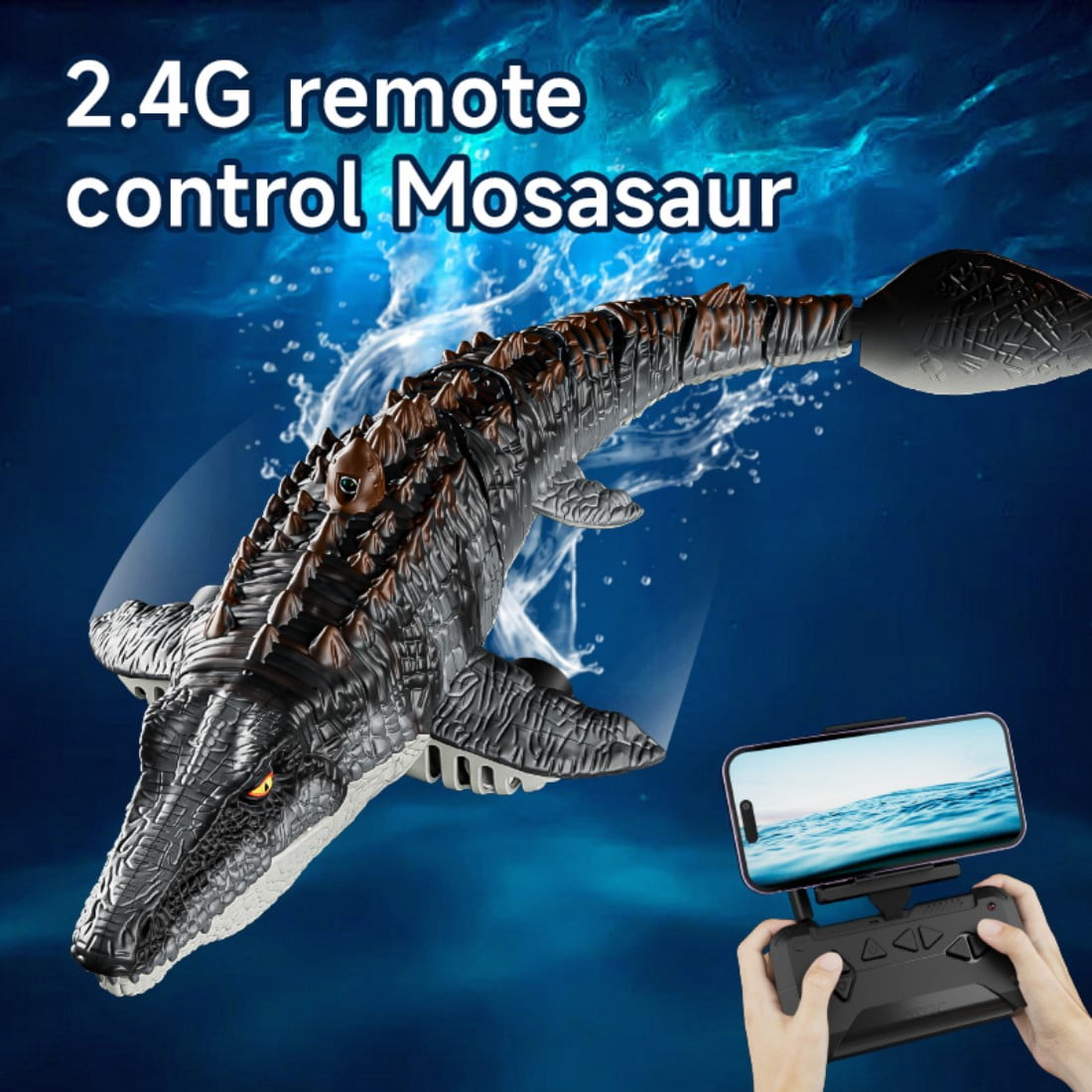 Remote Control Water-Shooting Boat with HD WiFi, S11 2.4G RC Water Spray Dinosaur Toys for Pool and Lake, Realistic Swimming Robot Whale Shark, Electric Water Toys for Adults and Teens
