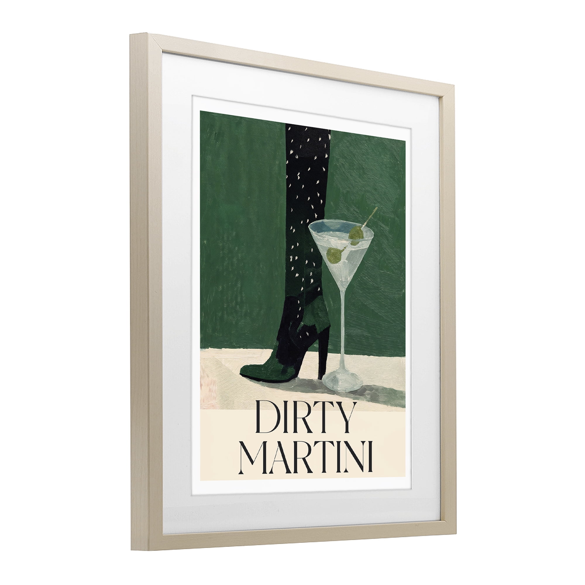 Stupell Industries Dirty Martini Stylish Heel Birch Framed Print Under Glass, design by Lettered and Lined