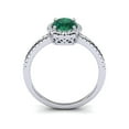 thumbnail image 3 of SuperJeweler 1 1/2 Carat Oval Shape Created Emerald and Halo Diamond Ring In Sterling Silver For Women, 3 of 6