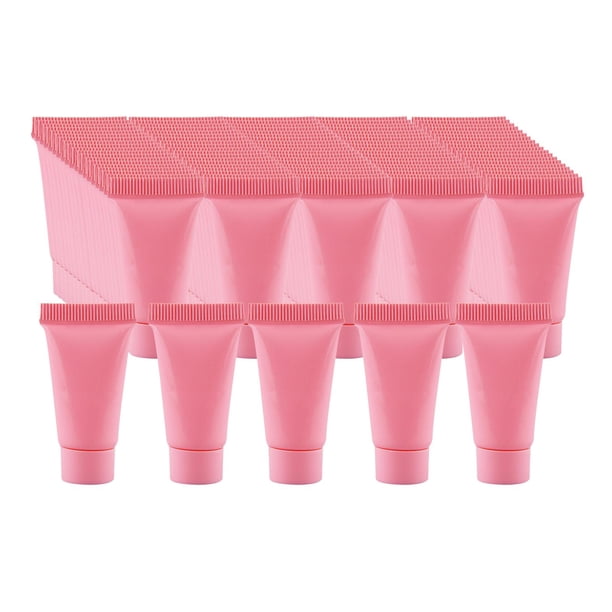 100 Uds Botella vacía de tubos blandos de 5ml con tapas de plástico portátil recargable Rosado Sunnimix Botella recargable vacía