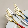 thumbnail image 3 of 5Pcs/Set Fruit Forks Appetizer Dessert Forks Salad Forks Beautiful Colorful Stainless-Steel Forks For Cake In Party Snail Fork 5 inch, 3 of 8