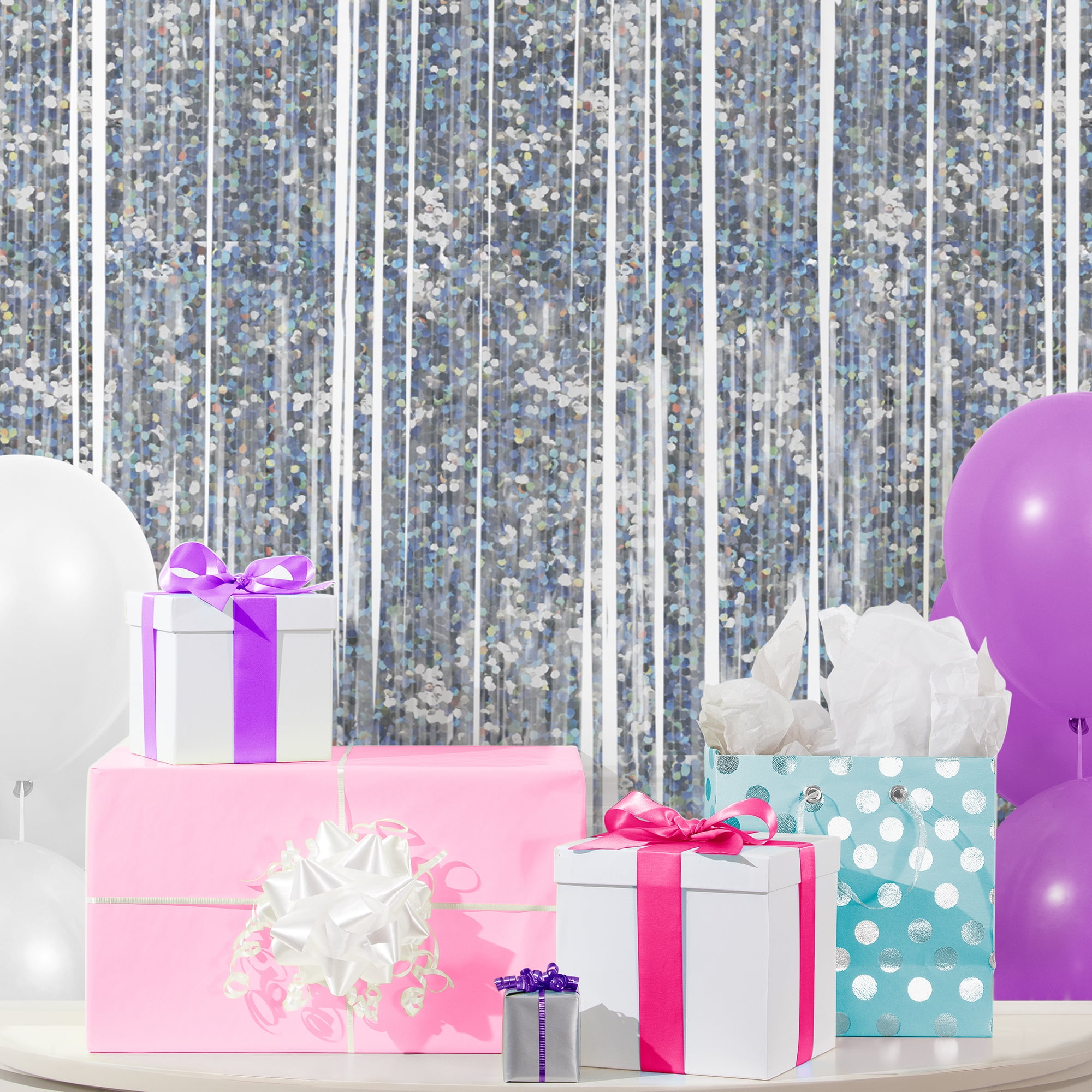 Prismatic Silver Foil Fringe Door Curtain Party Streamers 8' x 3' by Way to Celebrate