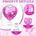 thumbnail image 6 of VWRXBZ Heart Christmas Tree topper Disco Mirror Valentines Day Ornament Spring Base for Medium Large Tree 9x6.69 Inch Red Pink Foam Romantic Holiday Gift, 6 of 9
