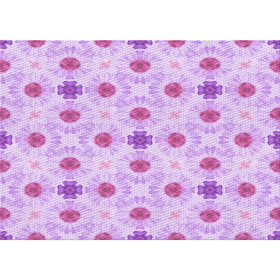 Ahgly Company Indoor Rectangle Patterned Heliotrope Purple Area Rugs, 7' x 9'