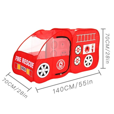 Playhouses for Kids Outdoor and Indoor Waterproof Fire Car Play House/Castle/Tent Toys with Carrying Bag for 1-6 Years Old Kids/boy/Girls/Baby/Infant (55.12*27.56*27.56