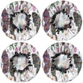 thumbnail image 2 of Shower Caps,White Colorful Flower Butterfly Pattern Waterproof Shower Cap for Women 4 Pieces,Double Reusable Hair Cover for Shower PEVA Elastic Stretch Hem, 2 of 7