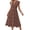 Brown Floral, variant on Fantaslook Summer Dresses for Women Ruffle Sleeve V Neck Midi Dresses Fashion Casual Flowy Vacation Sundress