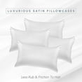 thumbnail image 2 of 2-PACK Cooling Viscose Satin Pillowcase Set with Hidden Zipper closure, Standard/Queen, White, 2 of 4
