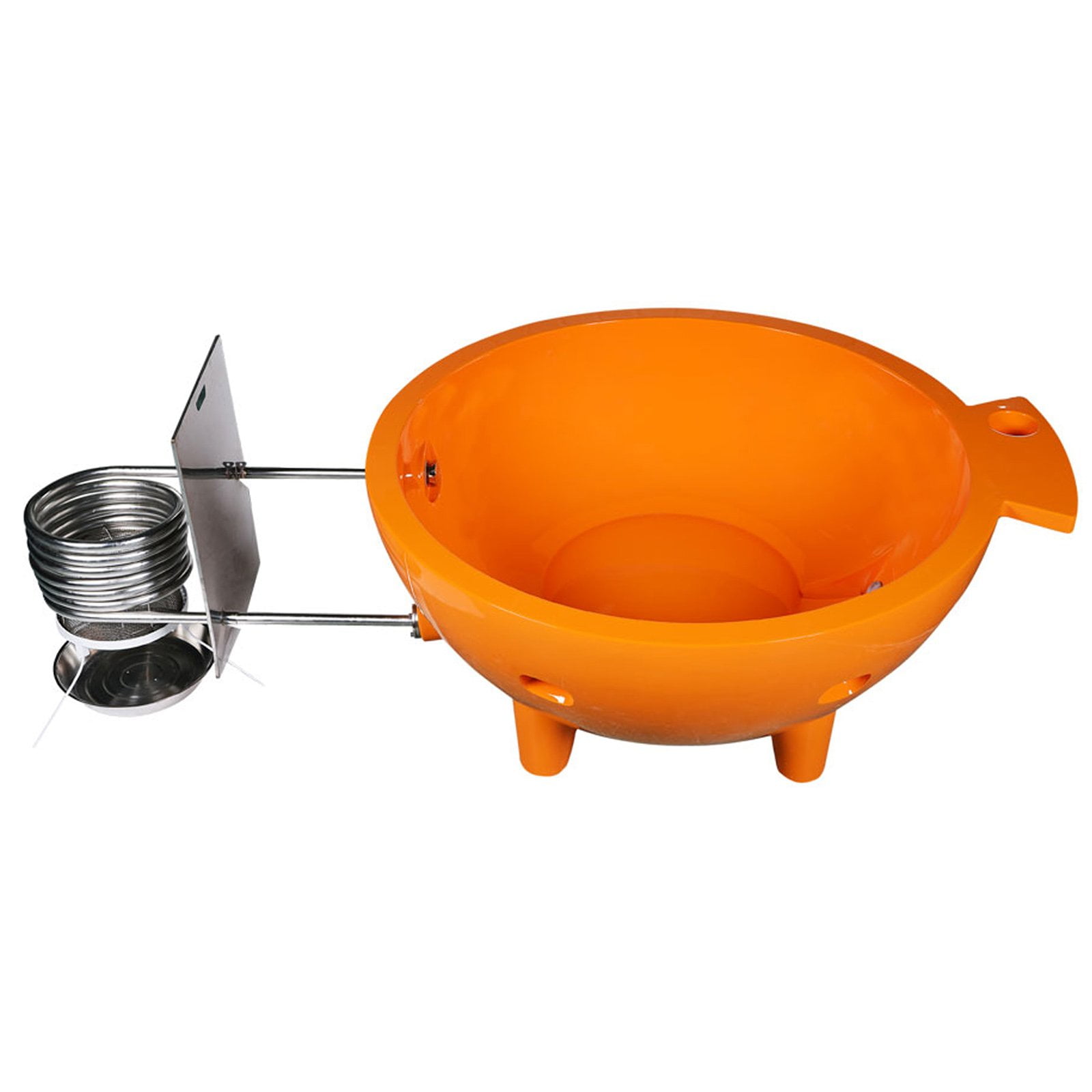 ALFI brand Orange FireHotTub The Round Fire Burning Portable Outdoor Hot Bath Tub