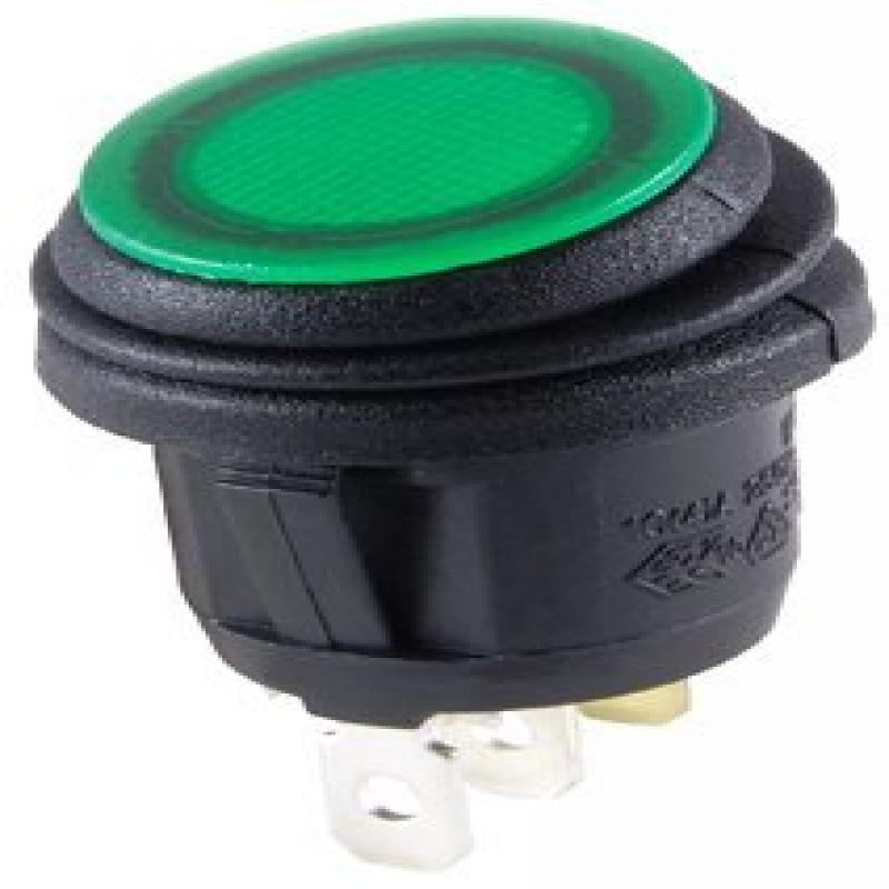 ON-Off-ON Action PC Red Green Led Actuator SPDT Circuit 125 VDC 20 Amp NTE Electronics 54-240W Waterproof Miniature Illuminated Rocker Switch 0.250 Quick Connect Terminal 