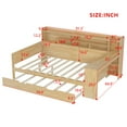 thumbnail image 3 of Full Size Daybed with Trundle, Desk and Storage Headboard, Pinewood U-Shaped Captain Corner Bed Frame for Bedroom, No Box Spring Needed, Easy Assembly, Natural, 3 of 9