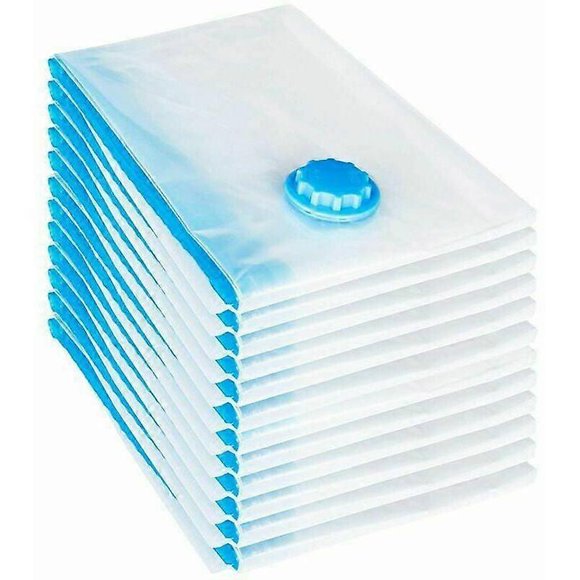 Pack of 6 Vacuum Storage Bags, 6080CM Reusable Travel Compression Bag for Mattress, Tent, Clothes, Quilts, Bedding, Pillows
