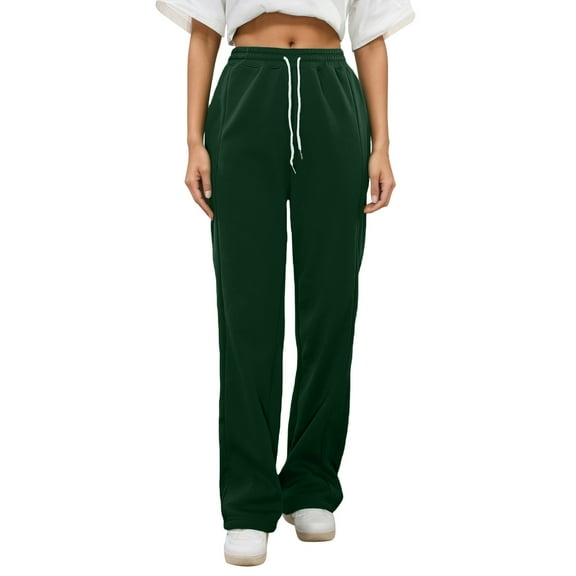 RMGVDSD Girls Casual Baggy Pants Elastic Waist Drawstring Loose Fit Straight Wide Leg Sweatpants For Kids Sweat Pants Open Bottom Athletic Joggers Pockets Pants Soft Comfortable 13-14 Years