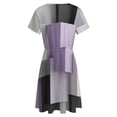 thumbnail image 5 of Modern Art Purple Grey Geometric Dress Fashion Beach Short Sleeve Dresses Female Party Printed Sundress, 5 of 7