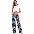 thumbnail image 6 of Women Pajama Pants Lounge Pants Long Stretch Comfy Sleepwear Abstract Watercolor Zig Zag, 6 of 7