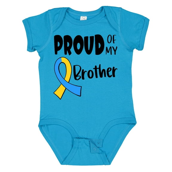 Inktastic Proud of My Brother Down Syndrome Awareness Boys or Girls Baby Bodysuit