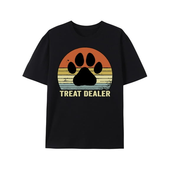 Dog Treat Dealer Funny Humor Paw Print Dog Lover Gifts T-Shirt Unisex Sarcastic Graphic Shirt for Men Women