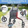 thumbnail image 4 of Soaids 3 Wheel Walkers for Seniors with Bag and Hand Brakes, Lightweight Foldable Rollator with Swivel Front Wheel, Adjustable Height, Compact Mobility Aid for Elderly, Indoor Outdoor Use, 4 of 9