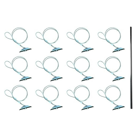 Earth Anchors 12 Pack with Drive Rod - 3.5" Heavy Duty Ground Anchors - 32" Cable - for Sheds, Fences, Greenhouses & More