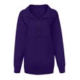 thumbnail image 5 of Mujeres Otoño Invierno Color sólido Cuello en V Cremallera Manga larga Tops Jersey Blusa Sudaderas Pompotops gfhjh20666, 5 of 5
