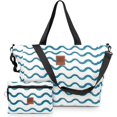 thumbnail image 2 of Large Beach Tote Set for Moms - Foldable Sandproof Travel Bag with  Pouch, Crossbody Strap & Zipper Pockets, 2 of 7