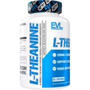 L Theanine 200mg Capsules for Focus and Relaxation - Evlution Nutrition L-Theanine 200mg Nootropic Supplement for Attention Energy and Focus - Daytime Mood Support and Nootropic Focus Supplement